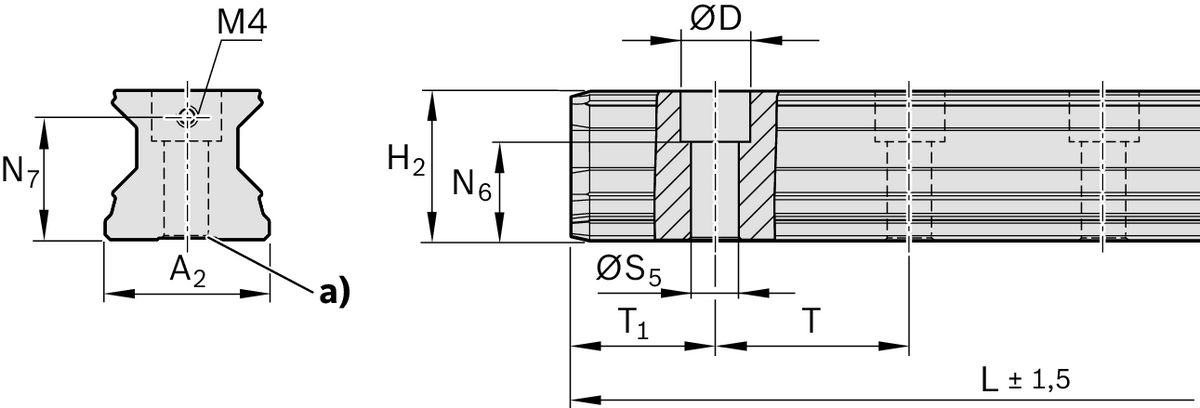 Роликовая направляющая устойчивая к коррозии с покрытием Resist CRII Bosch Rexroth RSA-065-SNS-H-MA-0T [R184568342]
