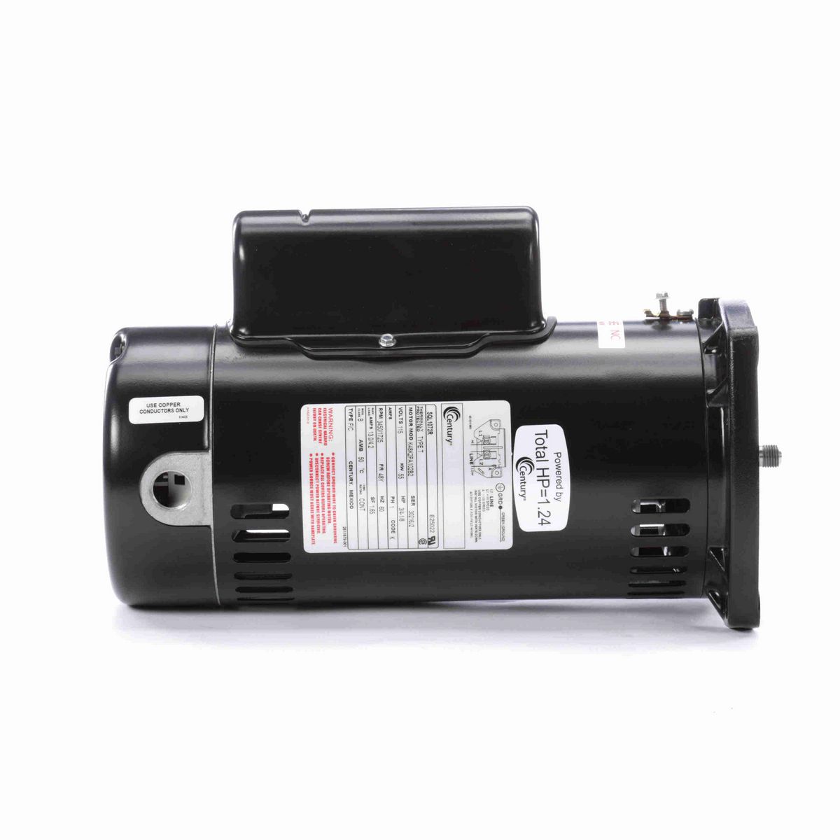 Century Pool Pump Motor, 3/4-1/8 HP, 1 Ph, 60 Hz, 115 V, 3600 RPM, 48Y Frame, ODP - SQL1072R