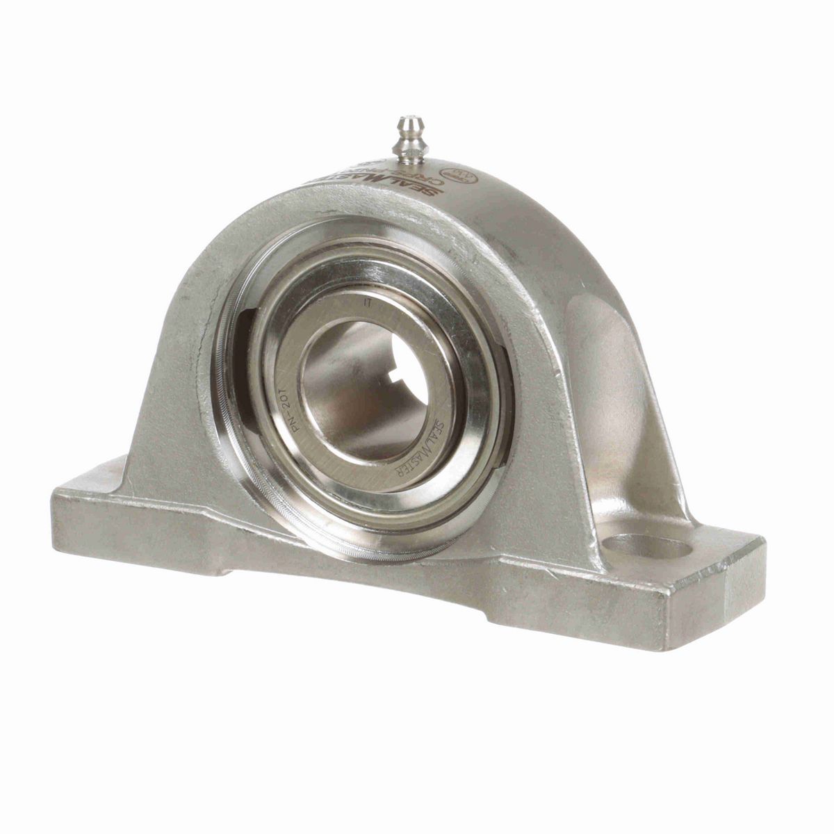 Sealmaster Mounted Stainless Steel Two Bolt Pillow Block Ball Bearing - 52100 Bearing Steel, Phosphorus Nickel Coated - Concentric Lock - Corrosion Resistant - CRPS-PN20T