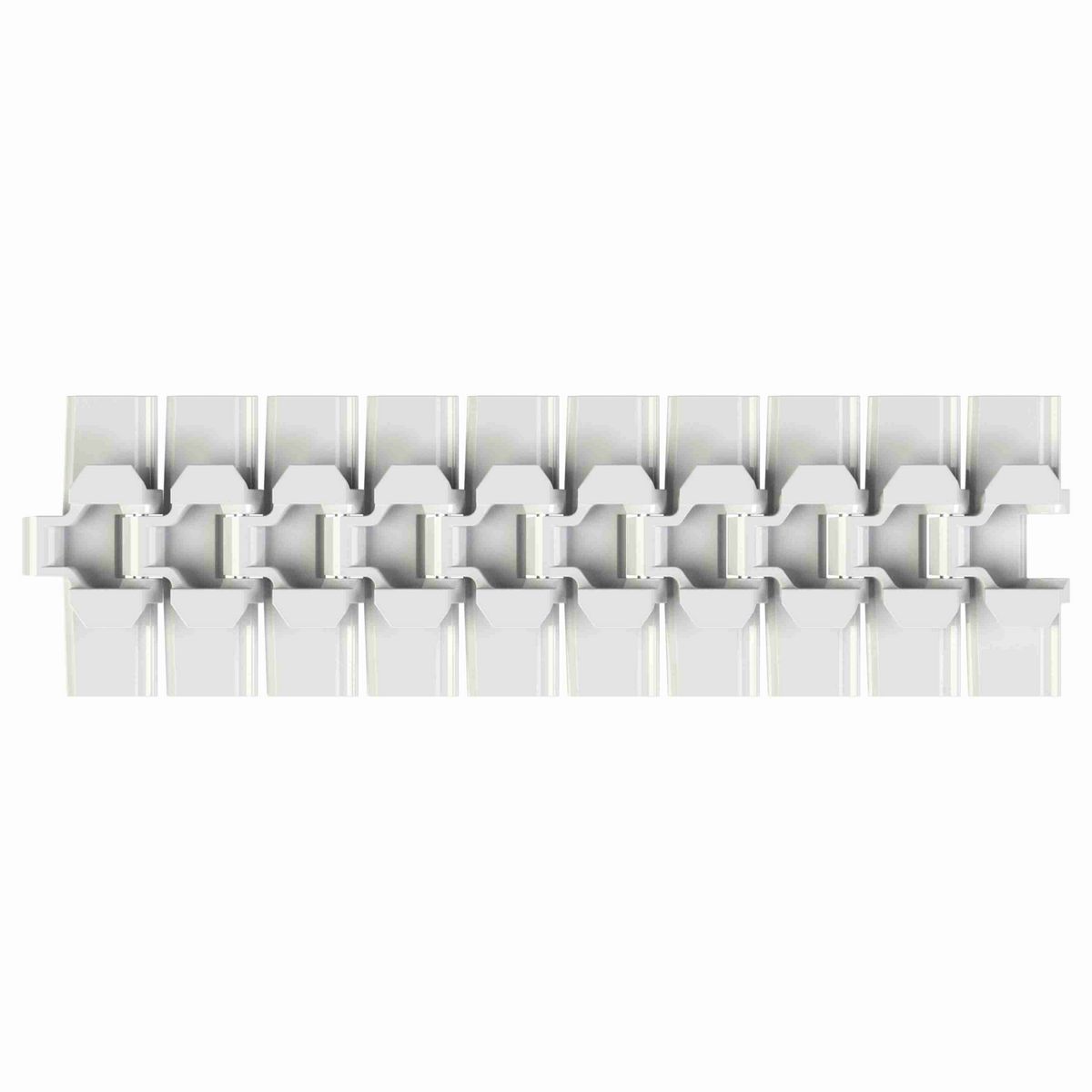 Rexnord 880TAB Side-flexing Solid Top, Material: Silver Platinum Series, Width: 4.5in, Pitch: 1.5in - 81429452