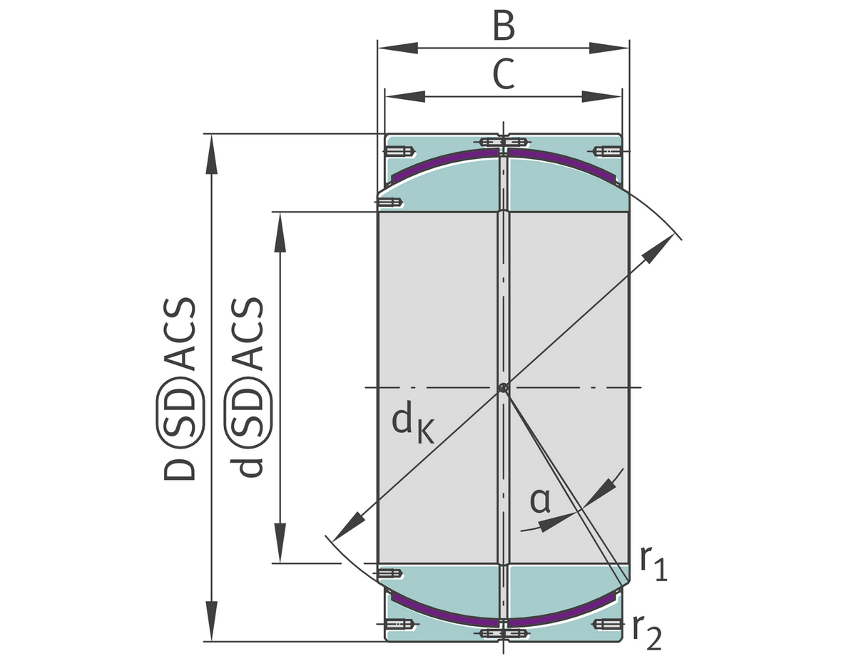 Сферический шарнирный подшипник INA GE260-HF