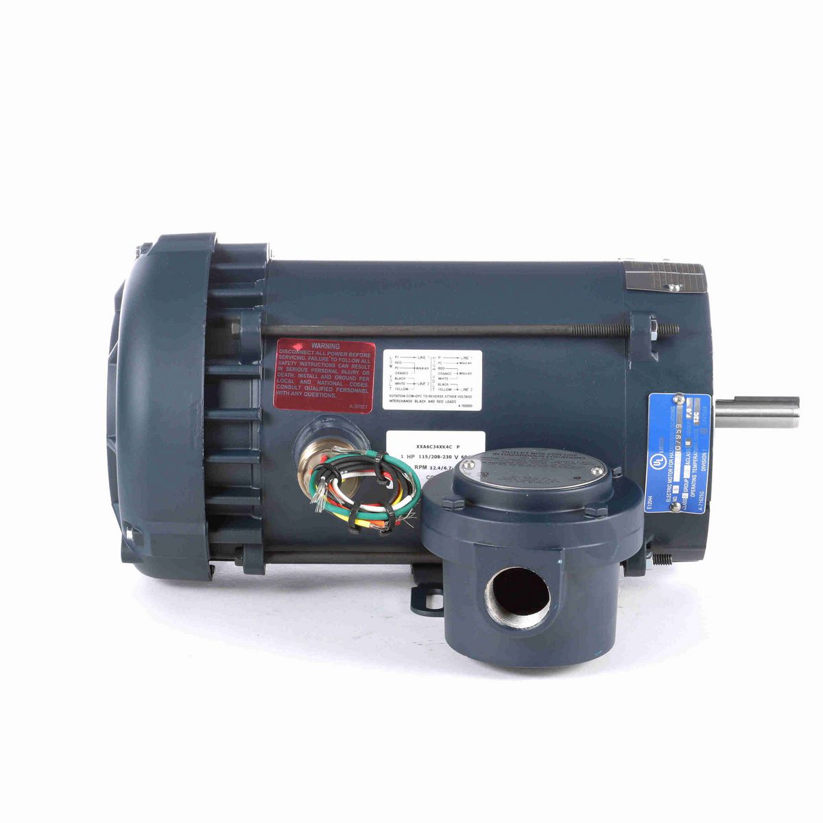 LEESON Explosion Proof Motor, 1 HP, 1 Ph, 60 Hz, 115/208-230 V, 3600 RPM, 56C Frame, EPFC - 116613.00