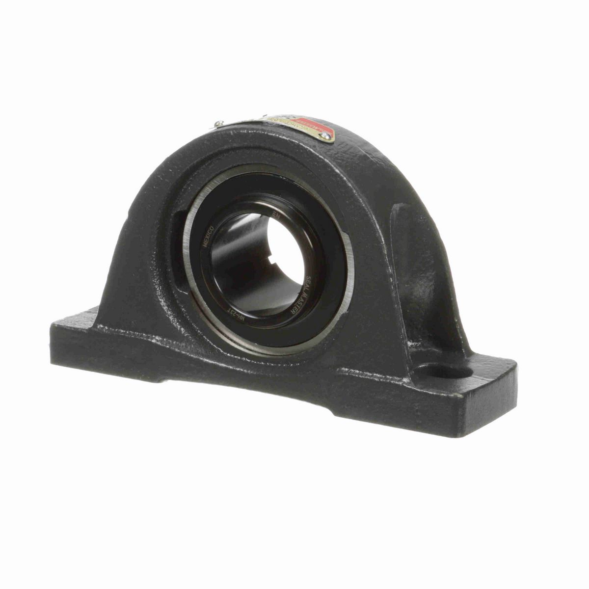 Sealmaster Mounted Cast Iron Two Bolt Pillow Block Ball Bearing - 52100 Bearing Steel, Black Oxided - Concentric Lock - NPMH-23T