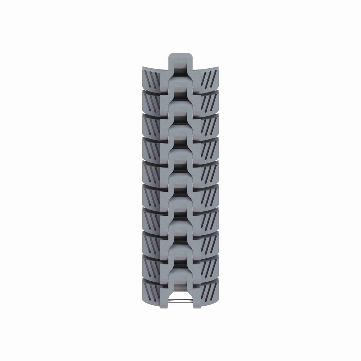 Rexnord 1050 FTLPC Side-flexing Solid Top, Material: Silver Platinum Series, Width: 3.25in, Pitch: 1in - 81429801