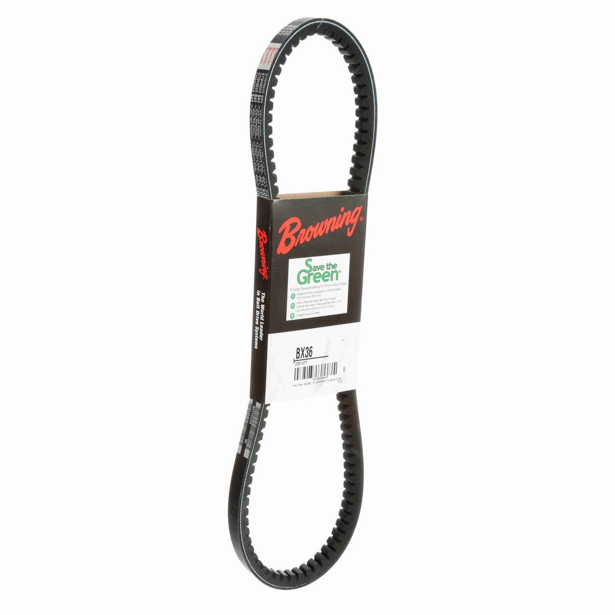 Browning EPDM Notched Belt 98% Efficient - BX36