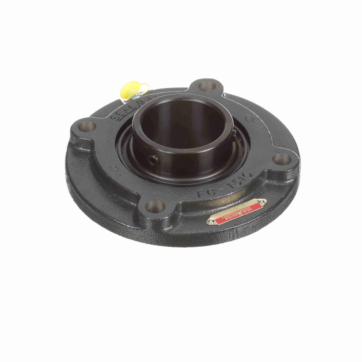 Sealmaster Mounted Cast Iron Flange Cartridge Ball Bearing - 52100 Bearing Steel, Black Oxided - Setscrew Lock - SFC-39C
