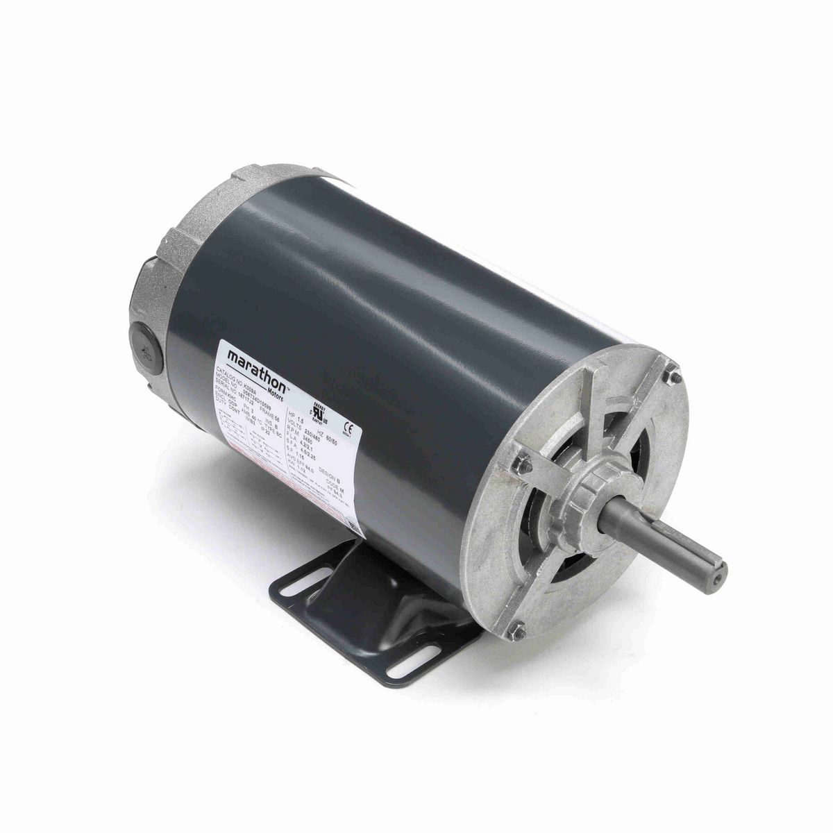 LEESON General Purpose Motor, 1.50 & 1 HP, 3 Ph, 60 & 50 Hz, 230/460 & 190/380 V, 3600 & 3000 RPM, 56 Frame, DP - K009A