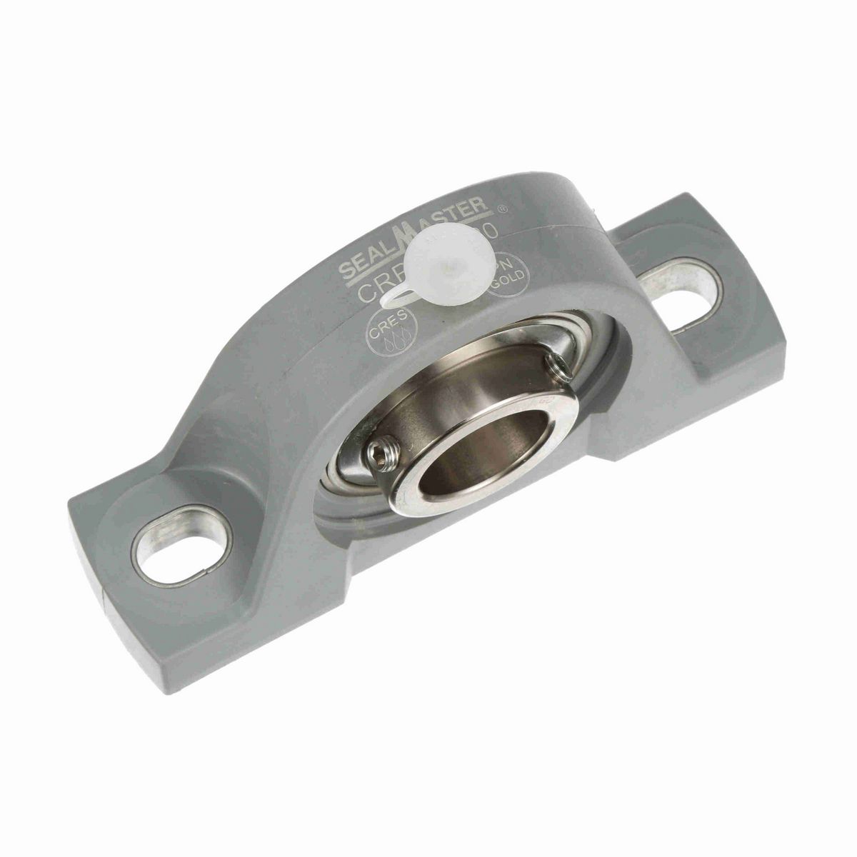 Sealmaster Mounted Composite Two Bolt Pillow Block Ball Bearing - 52100 Bearing Steel, Phosphorus Nickel Coated - Setscrew Lock - Corrosion Resistant - CRPC-PN20