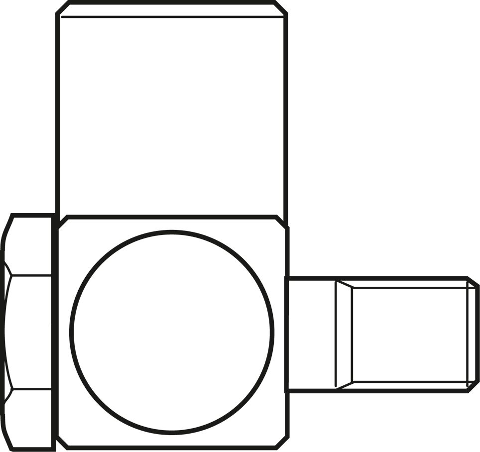 Поворотный фитинг для роликовых рельсовых систем Bosch Rexroth M6X15-M8X1-90DEG [R341706709]