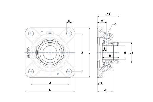 Фланцевый подшипниковый узел SNR ESFE210-30T20