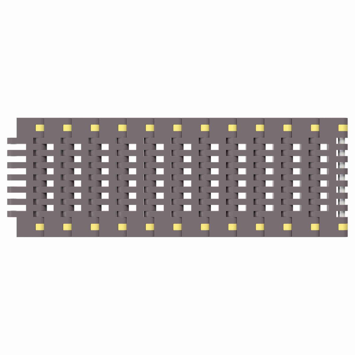 Rexnord 8506 Straight Running Flush Grid, Material: Brown High Performance, Width: 3.25in, Pitch: 0.75in - 81418541