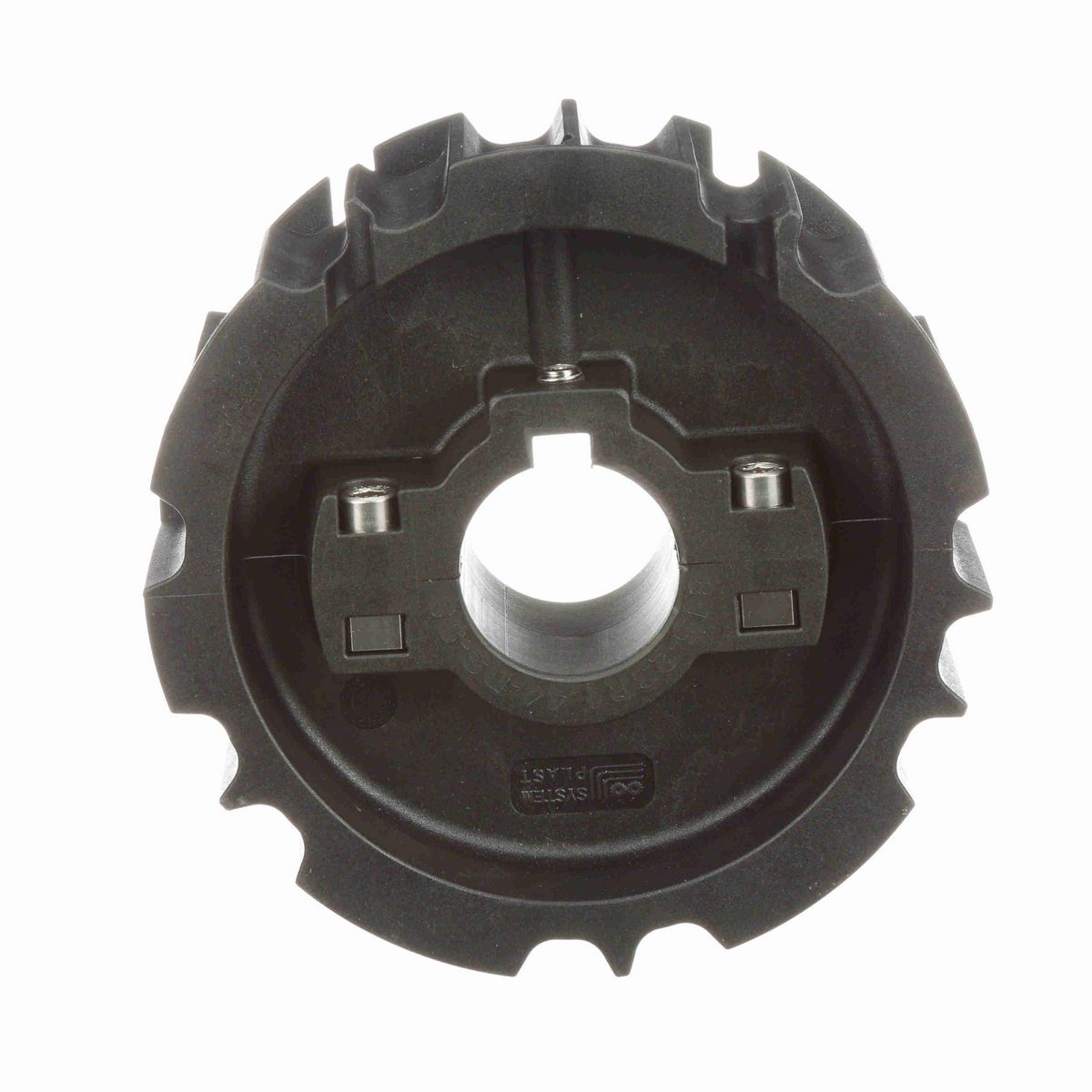 System Plast 815 Series Split Molded Sprocket with 23 Teeth, a 1-7/16in Round Shaft-Ready Bore and Setscrew - 815-23R1.44-DS-SS