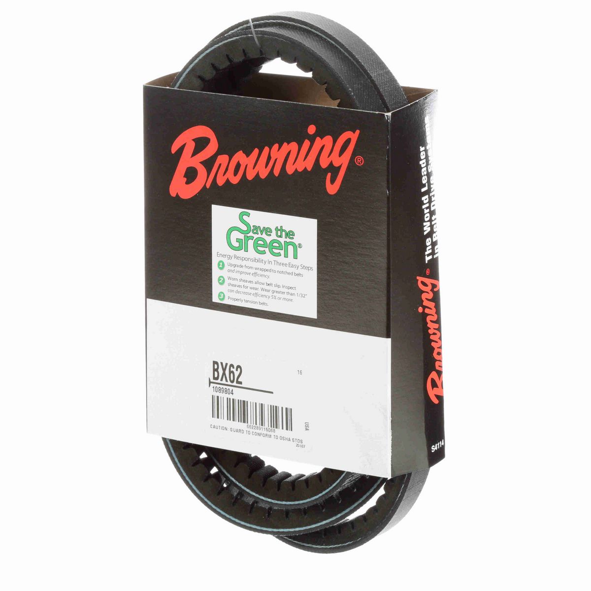 Browning EPDM Notched Belt 98% Efficient - BX62