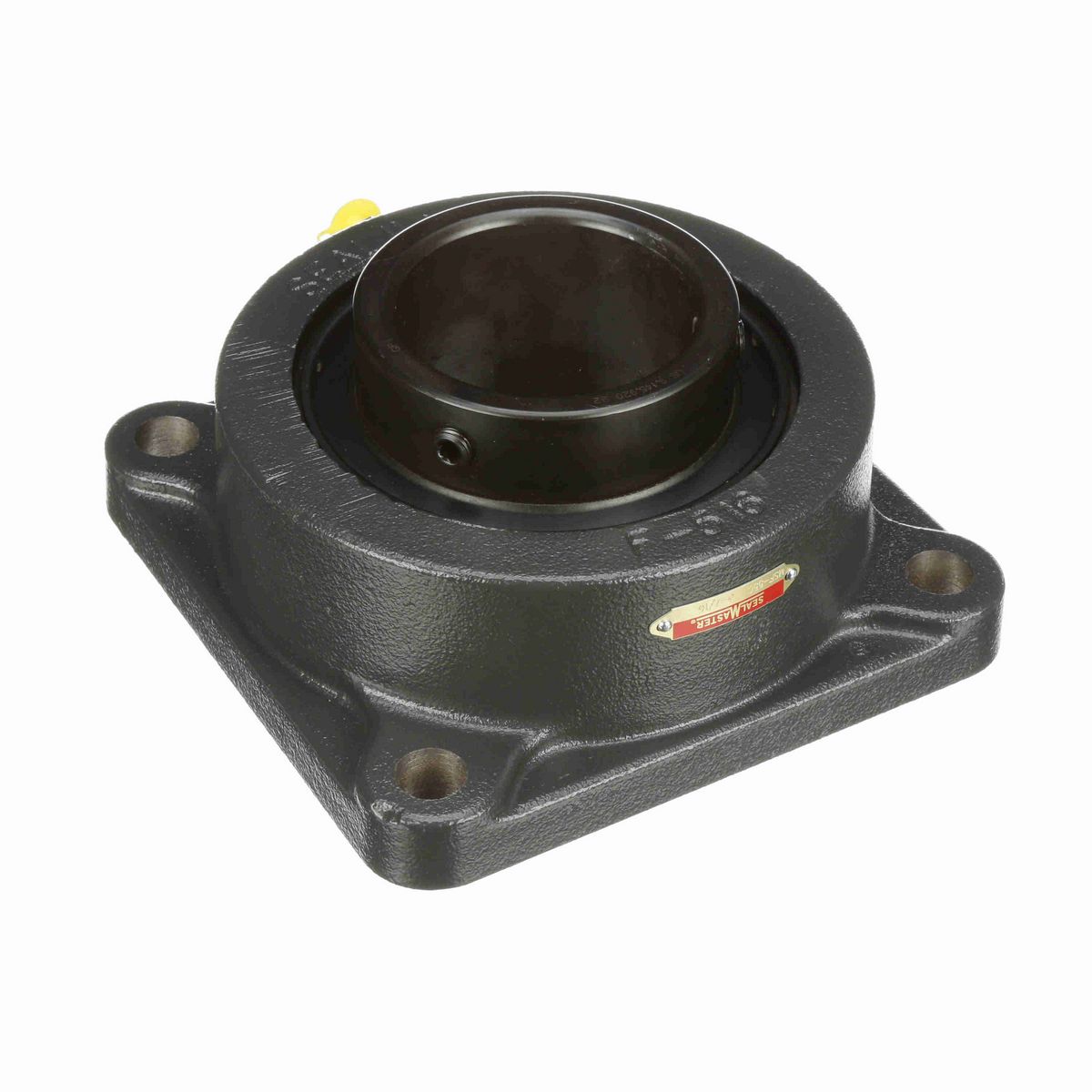 Sealmaster Mounted Cast Iron Four Bolt Flange Ball Bearing - 52100 Bearing Steel, Black Oxided - Setscrew Lock - MSF-55C