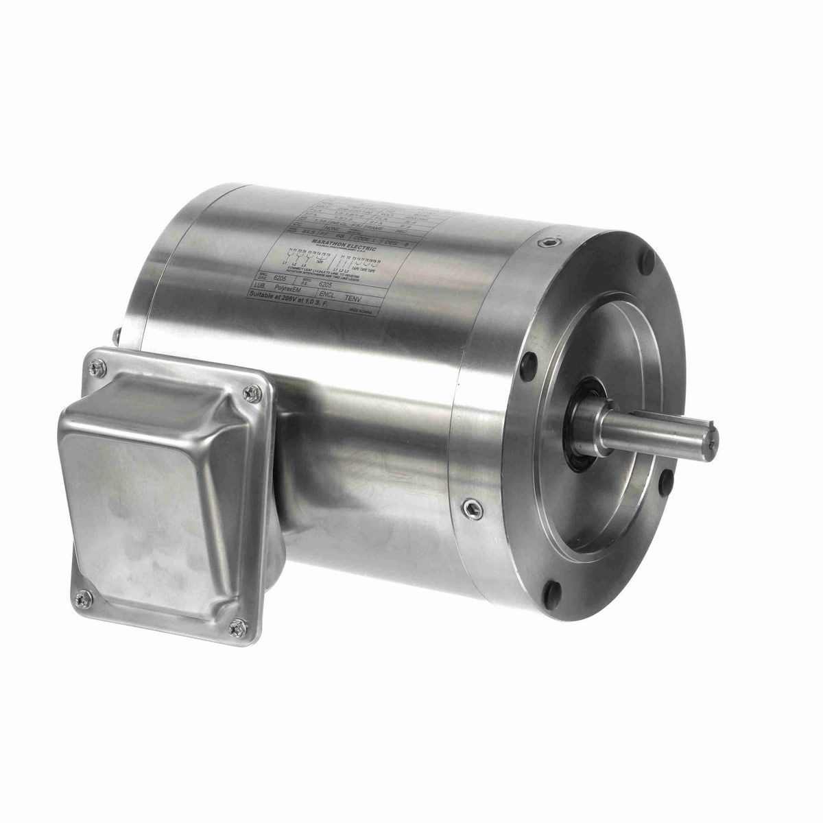 LEESON General Purpose Motor, 0.50 & 0.33 HP, 3 Ph, 60 & 50 Hz, 208-230/460 & 190/380 V, 1800 & 1500 RPM, 56C Frame, TENV - N431