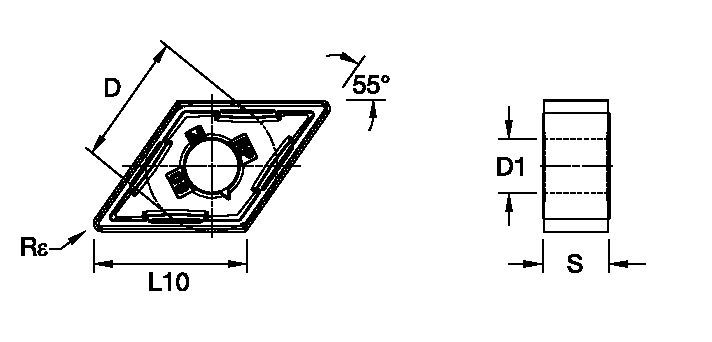 ISO Turning Carbide Insert - Roughing Positive Geometry Kennametal Kenloc - DNMG Insert - Negative - RP [7026665]
