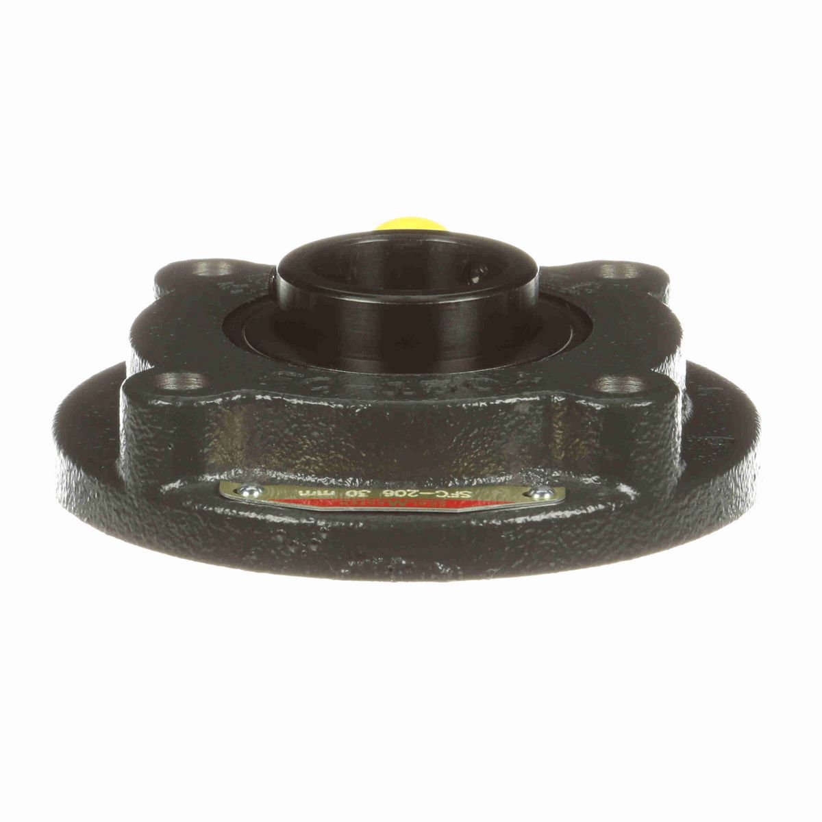 Sealmaster Mounted Cast Iron Flange Cartridge Ball Bearing - 52100 Bearing Steel, Black Oxided - Setscrew Lock - SFC-206