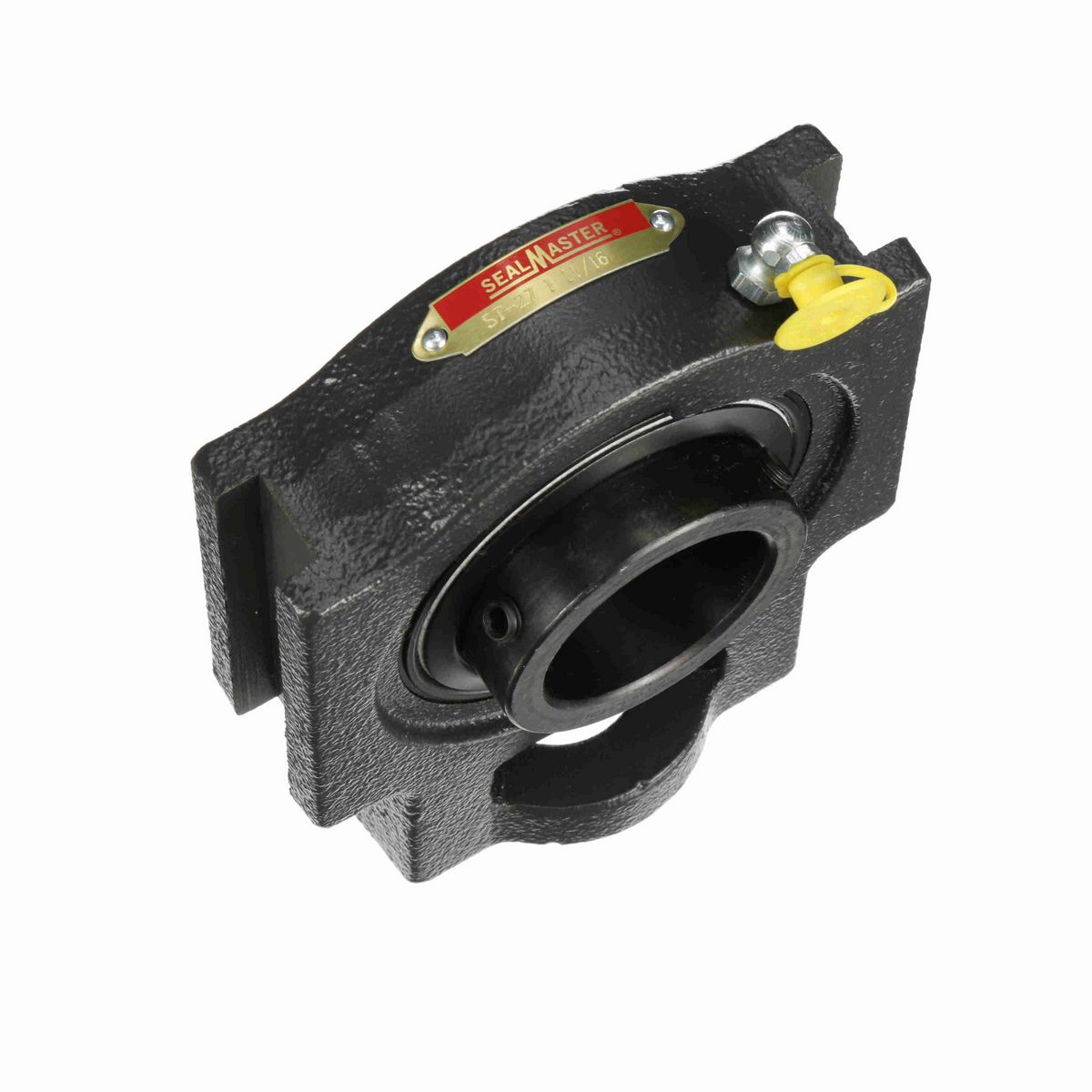 Sealmaster Mounted Cast Iron Wide Slot Take Up Ball Bearing - 52100 Bearing Steel, Black Oxided - Setscrew Lock - ST-27