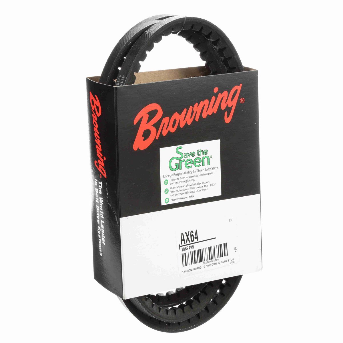 Browning EPDM Notched Belt 98% Efficient - AX64