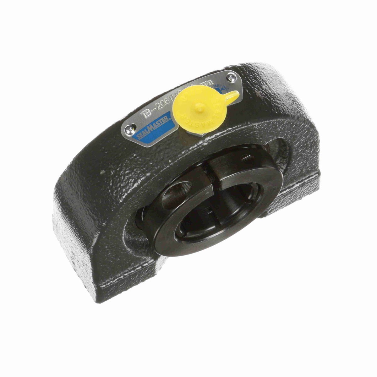 Sealmaster Mounted Cast Iron Tapped Base Pillow Block Ball Bearing - 52100 Bearing Steel, Black Oxided - Concentric Lock - TB-206TMC