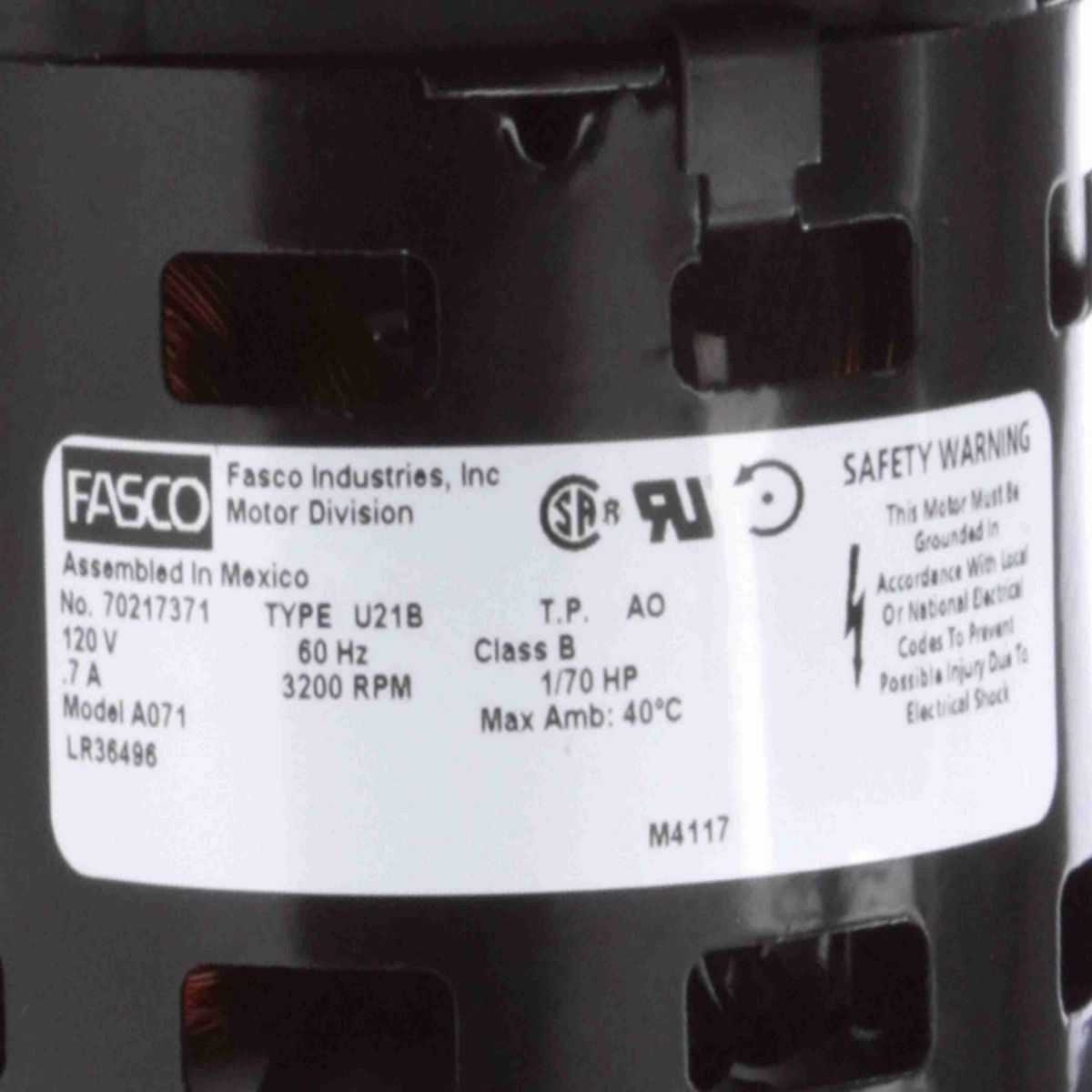 FASCO Round Outlet Shaded Pole Centrifugal Blower, 120 Volts, Flange: Yes - A071