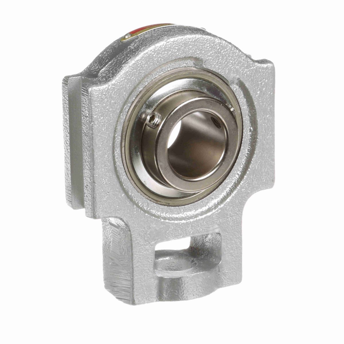 Sealmaster Mounted Flouropolymer Coated Cast Iron Wide Slot Take Up Ball Bearing - 52100 Bearing Steel, Phosphorus Nickel Coated - Setscrew Lock - Corrosion Resistant - Reduced Maintenance - Lubed for Life - CRSTF-PN20 RMW