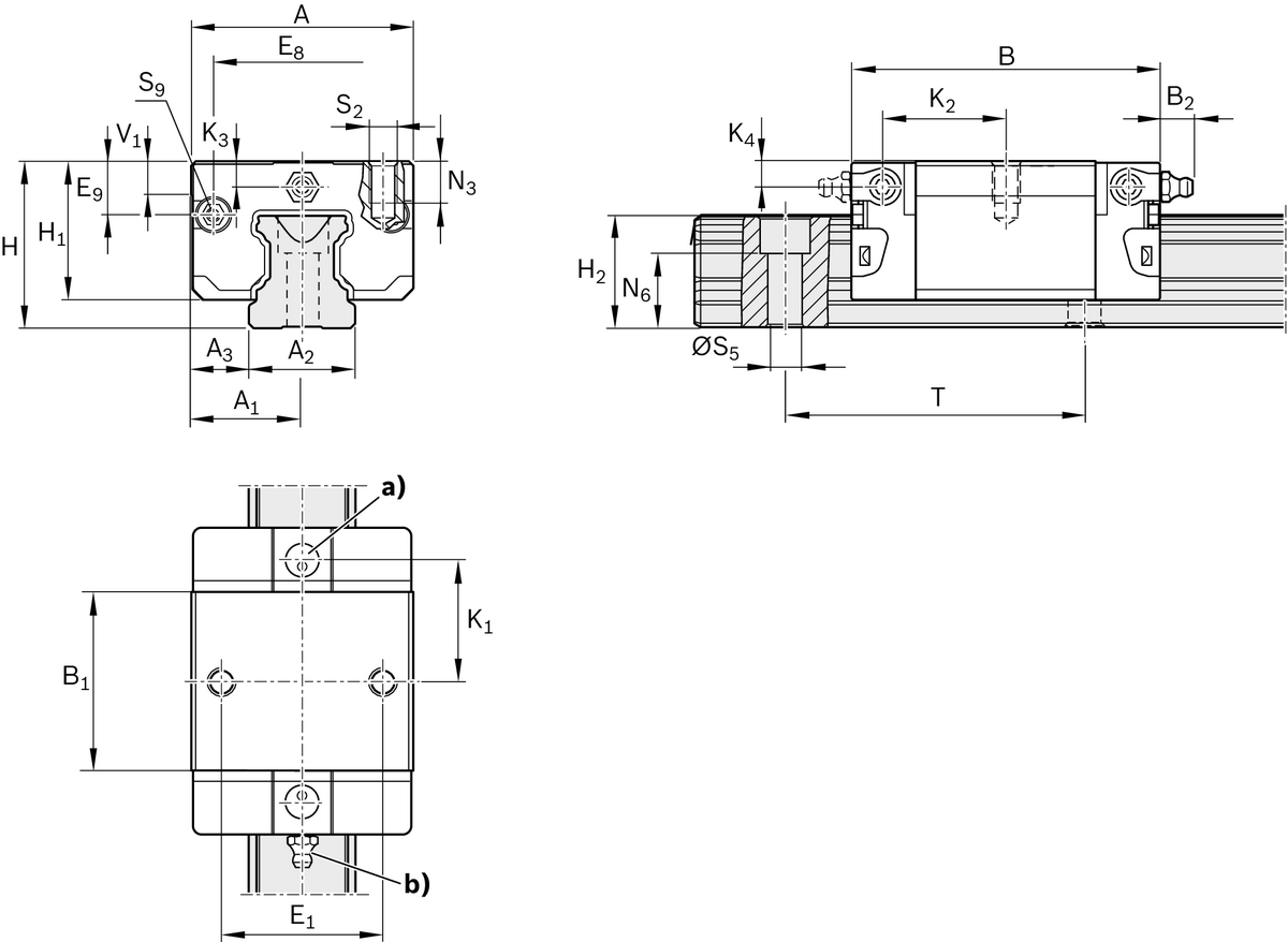 Шариковая каретка NRFG из нержавеющей стали Resist NRII Bosch Rexroth KWD-015-SKS-C0-H-0 [R201019314]
