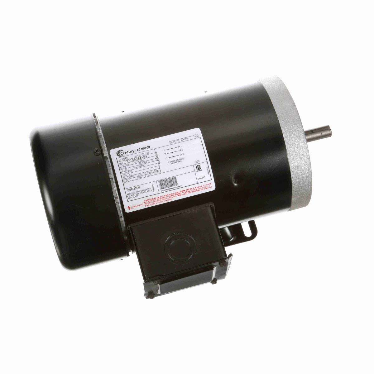 Century General Purpose Motor, 3.0 HP, 3 Ph, 60 Hz, 575 V, 3600 RPM, X56C Frame, TEFC - H949