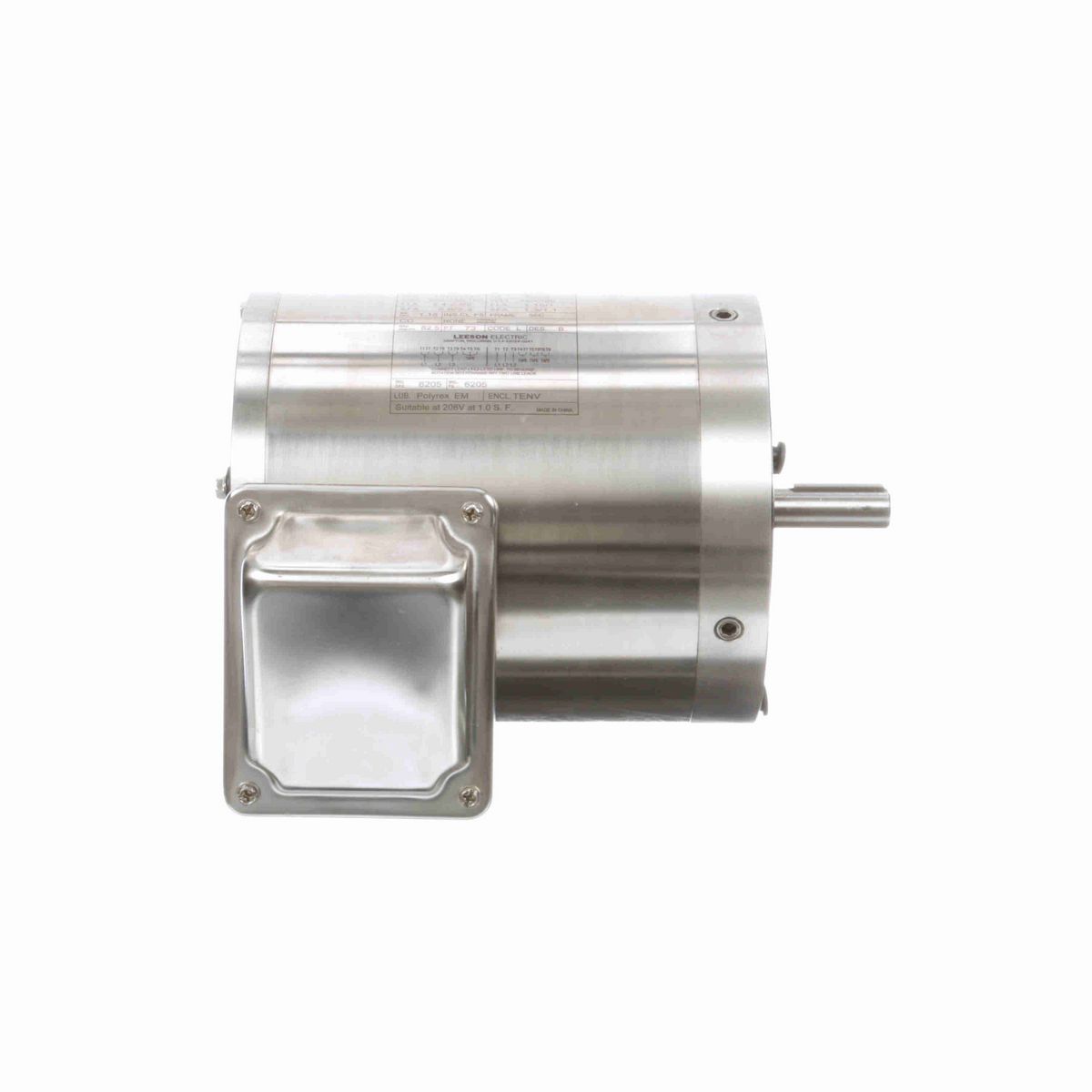 LEESON SST Duck™ General Purpose Motor, 0.75 & 0.50 HP, 3 Ph, 60 & 50 Hz, 230/460 & 190/380 V, 1800 & 1500 RPM, 56C Frame, TENV - 191208.00