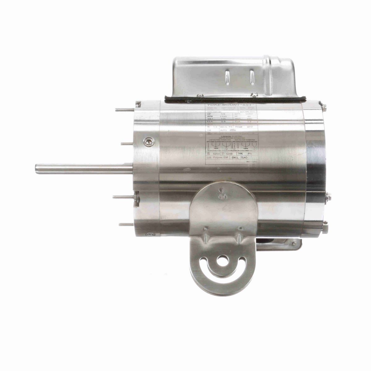 LEESON Pedestal Fan Motor, 0.25 HP, 1 Ph, 60 Hz, 115/230 V, 1800 RPM, 48YZ Frame, TEAO - 191543.00