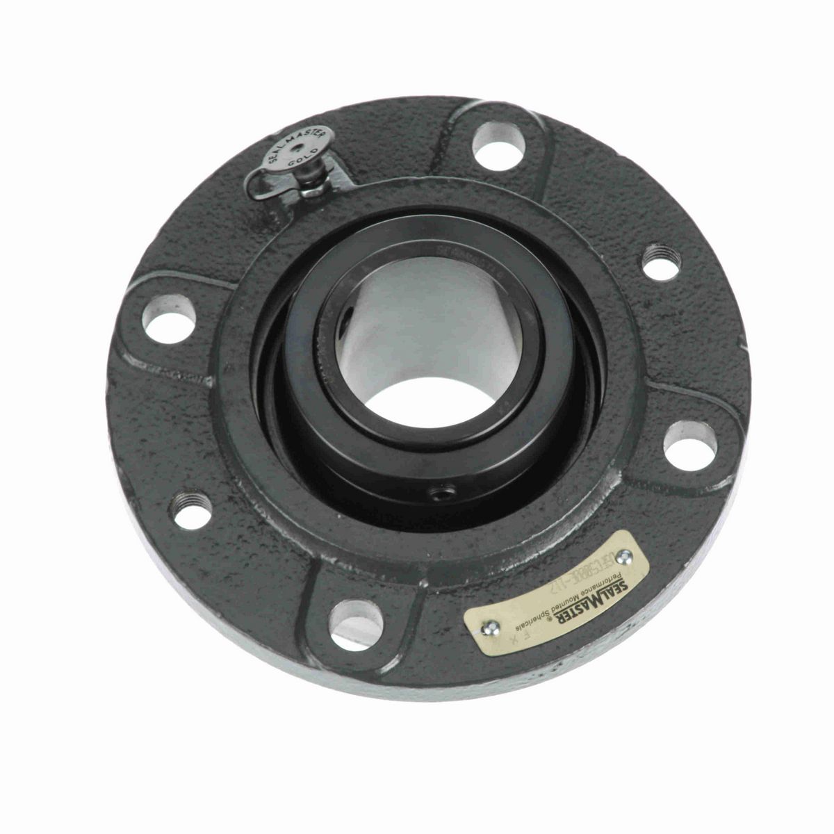 Sealmaster Mounted Cast Iron Piloted Flange Spherical Roller - 52100 Bearing Steel, Black Oxided - Collar Mount Lock - USFC5000E-112
