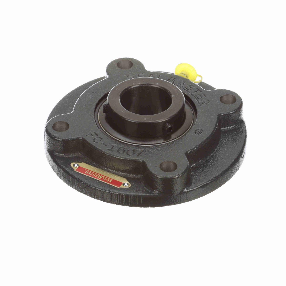 Sealmaster Mounted Cast Iron Flange Cartridge Ball Bearing - 52100 Bearing Steel, Black Oxided - Setscrew Lock - MFCH-24