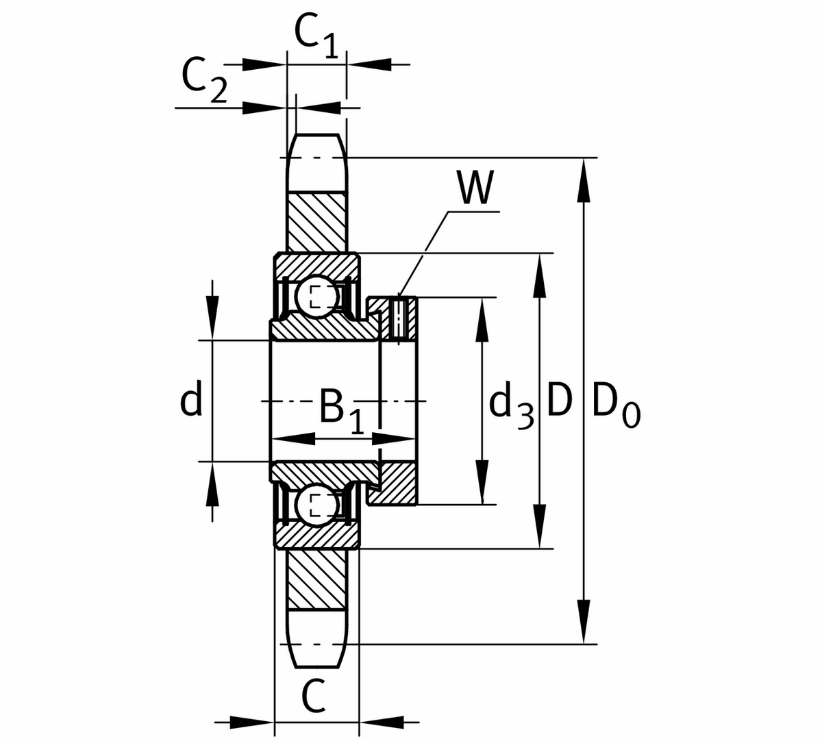 Звездочка-натяжитель цепи INA KSR15-B0-12-10-13-08 (KSR 15.BO.12.10.13.08)