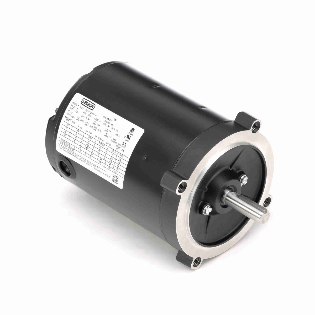 LEESON Speed Ratio Motor, 0.50 HP, 3 Ph, 60 Hz, 230 V, 1800 RPM, 56C Frame, TENV - Y505