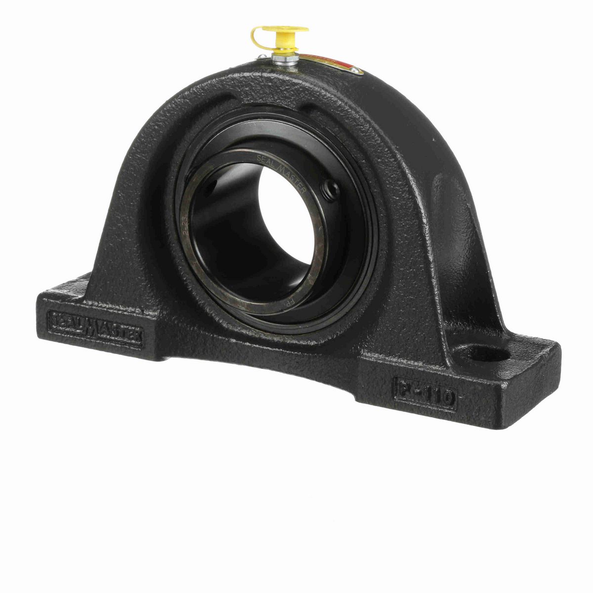 Sealmaster Mounted Cast Iron Two Bolt Pillow Block Ball Bearing - 52100 Bearing Steel, Black Oxided - Setscrew Lock - NP-35C