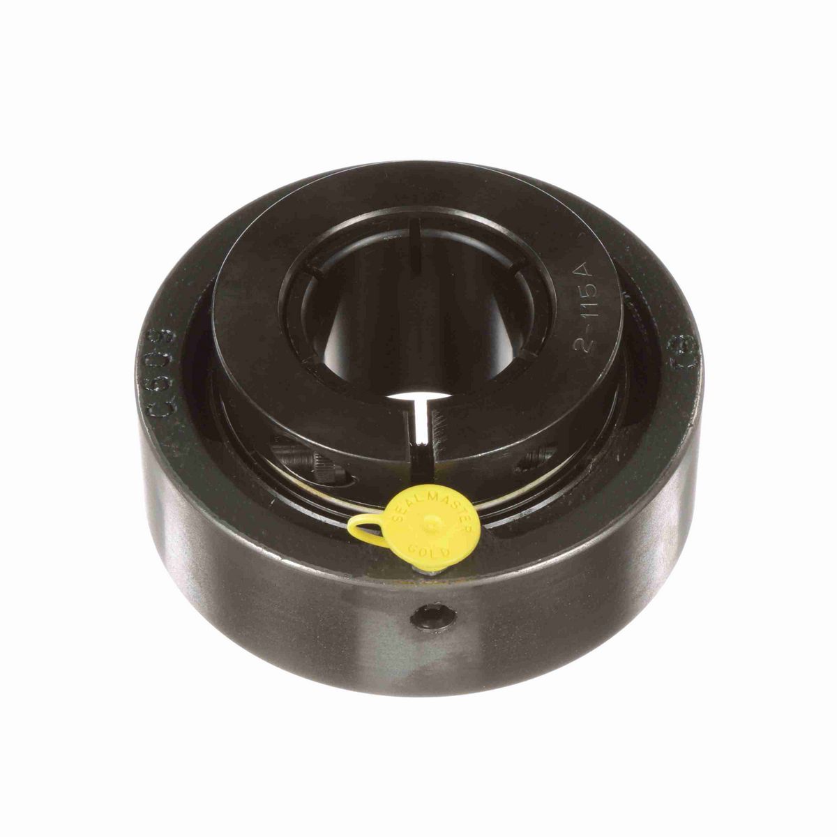 Sealmaster Mounted Cast Iron Cylindrical Cartridge Ball Bearing - 52100 Bearing Steel, Black Oxided - Concentric Lock - MSC-28T