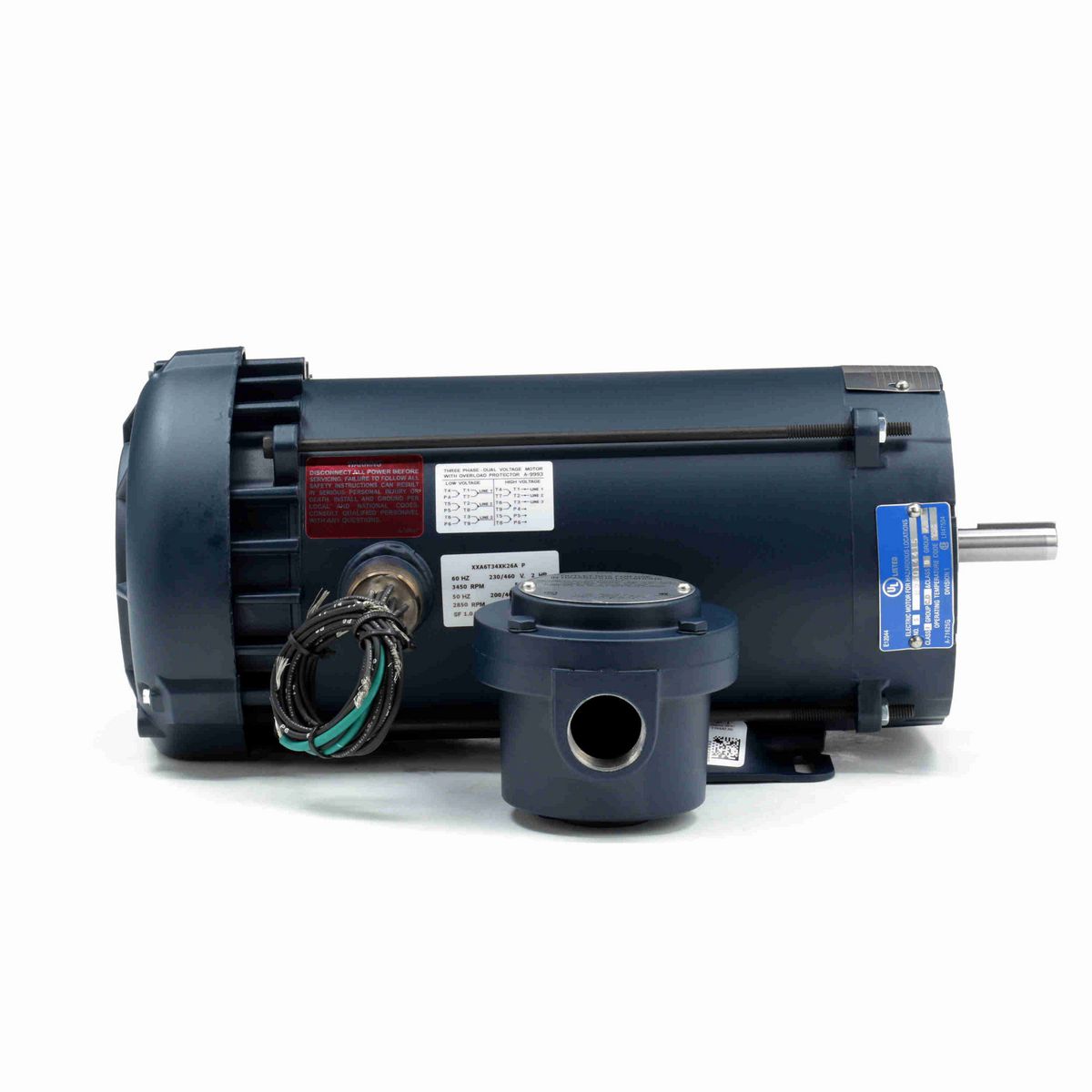 LEESON Explosion Proof Motor, 2 & 2 HP, 3 Ph, 60 & 50 Hz, 230/460 & 200/400 V, 3600 & 3000 RPM, 56C Frame, EPFC - 119442.00