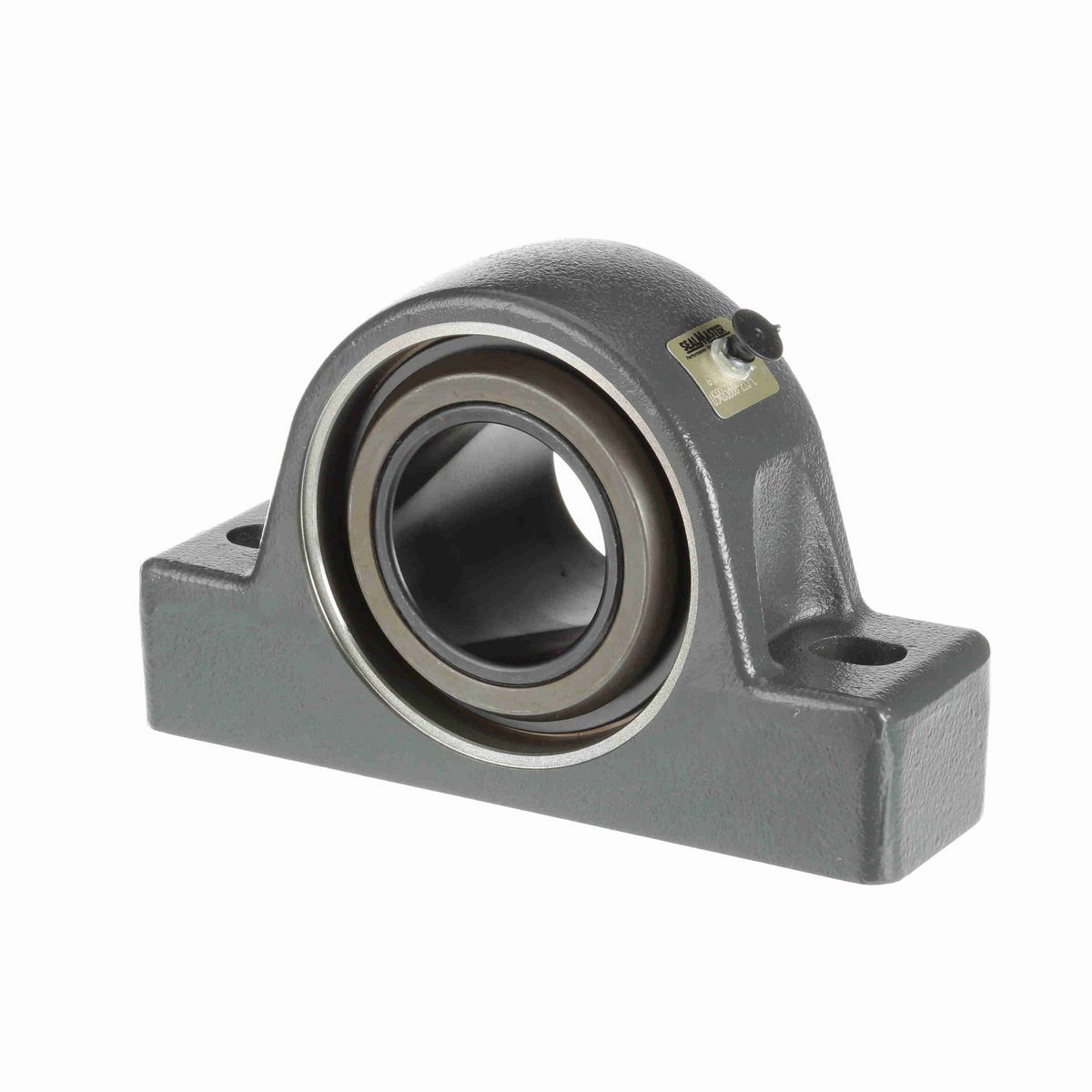 Sealmaster Mounted Cast Iron Two Bolt Pillow Block Spherical Roller - 52100 Bearing Steel, Black Oxided - Collar Mount Lock - USRB5000-215-C