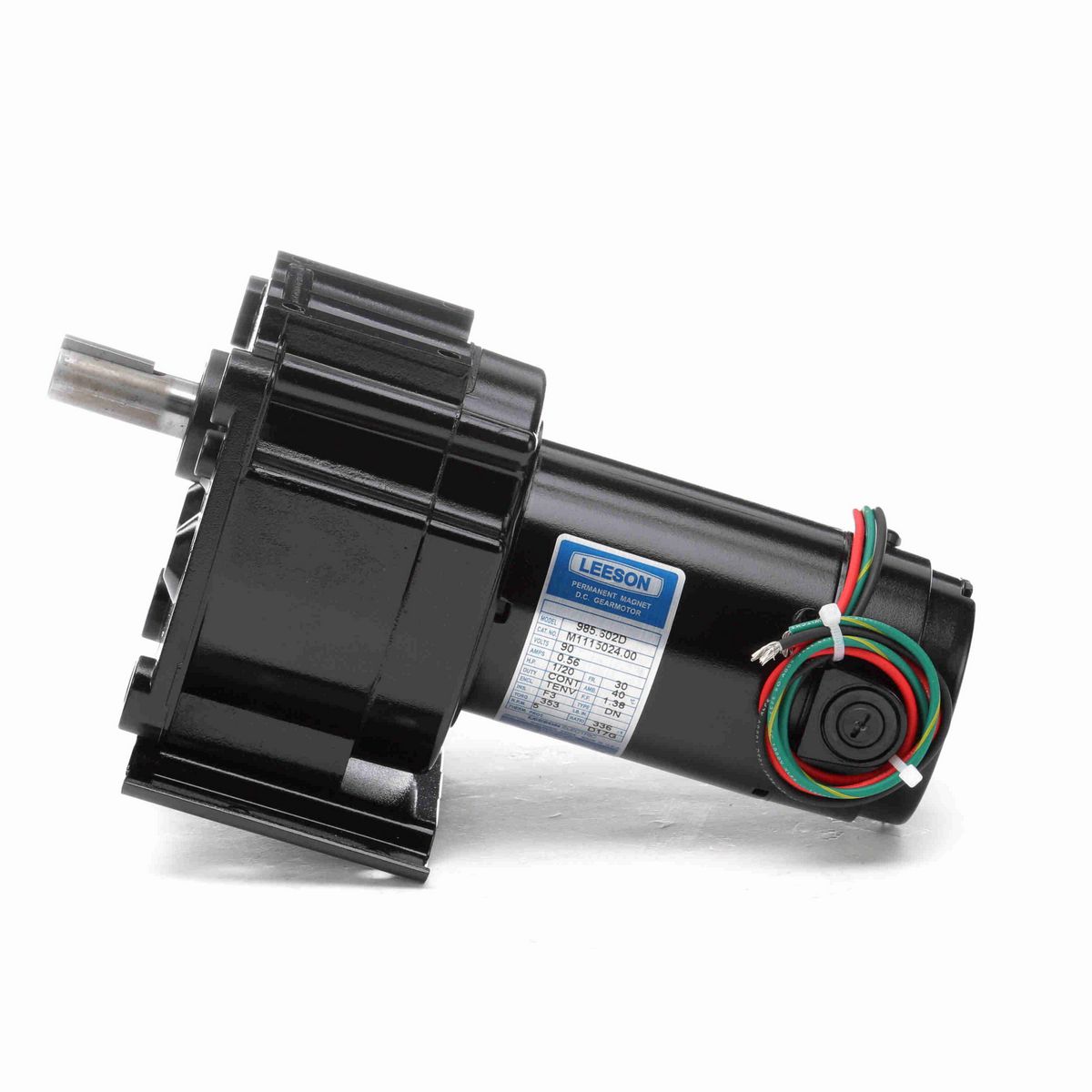 LEESON Parallel Shaft Gearmotor, 0.05 HP, 90 V, 5 RPM, 30 Frame, TENV - M1115024.00