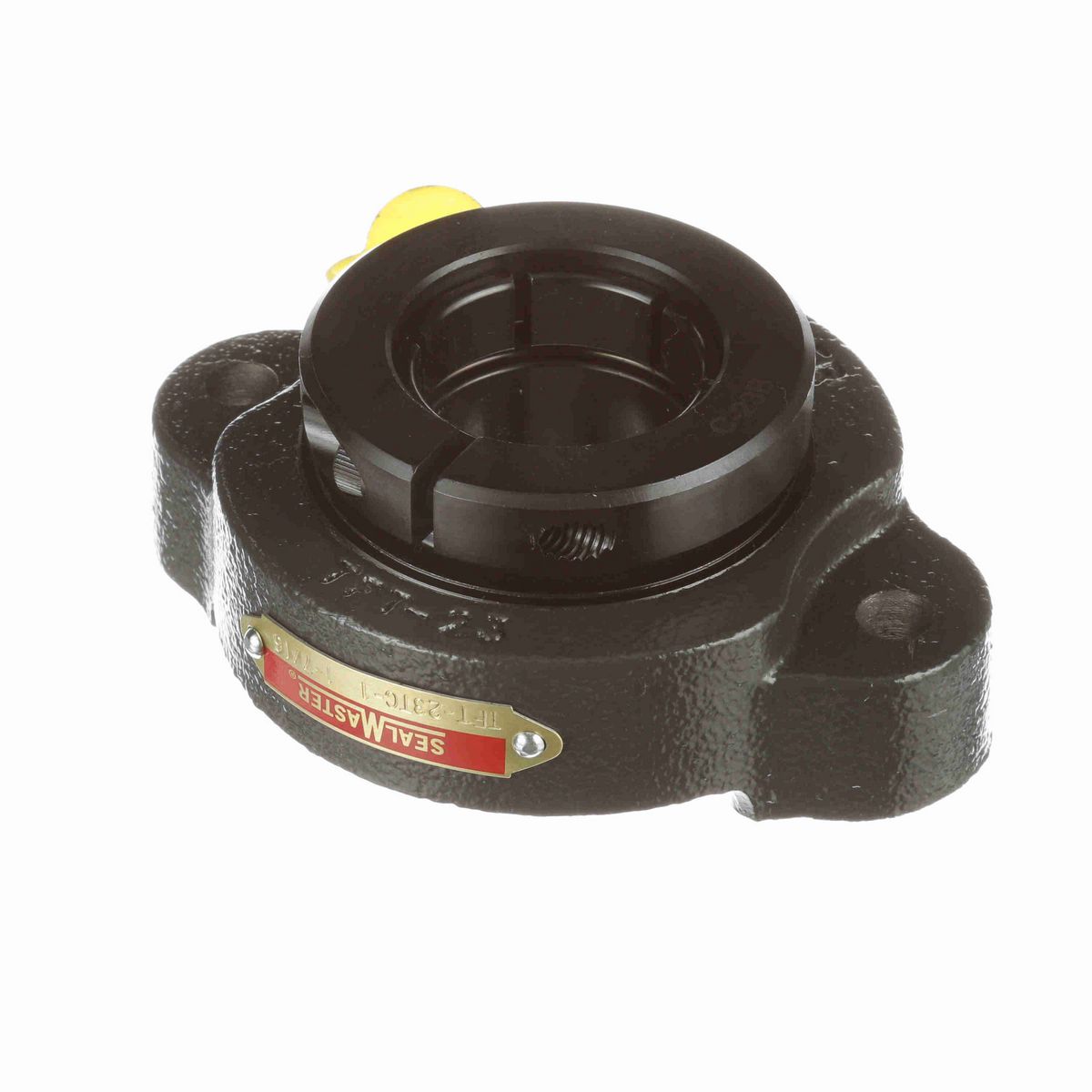 Sealmaster Mounted Cast Iron Two Bolt Flange Ball Bearing - 52100 Bearing Steel, Black Oxided - Concentric Lock - TFT-23TC-1