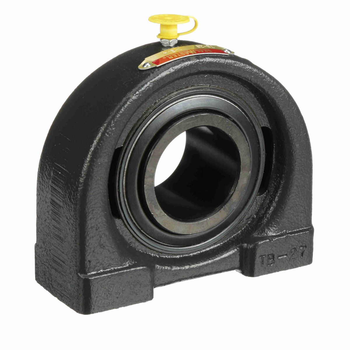 Sealmaster Mounted Cast Iron Tapped Base Pillow Block Ball Bearing - 52100 Bearing Steel, Black Oxided - Setscrew Lock - TB-28