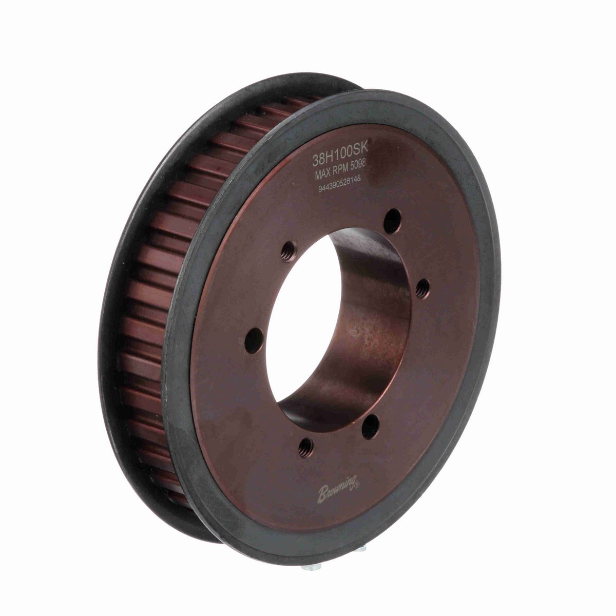 Browning Steel Bushed Bore Gearbelt Pulley - 38H100SK