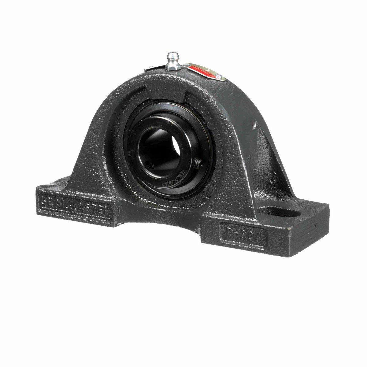 Sealmaster Mounted Cast Iron Two Bolt Pillow Block Ball Bearing - 52100 Bearing Steel, Black Oxided - Setscrew Lock - MP-16