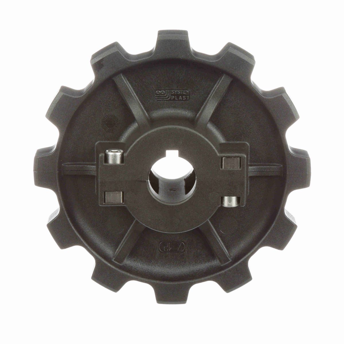 System Plast 882 Series Split Molded Sprocket with 12 Teeth, a 1in Round Shaft-Ready Bore and Setscrew - 882-12R1-DS-SS