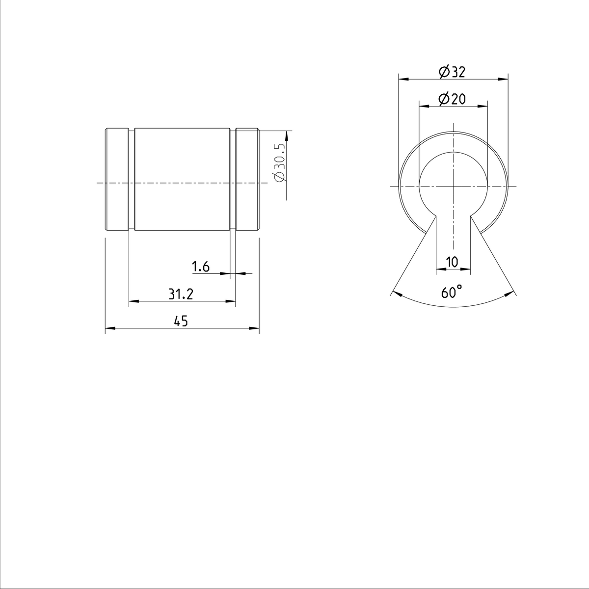 Стандартная линейная втулка Bosch Rexroth KBM-O-20-VD [R063202005]