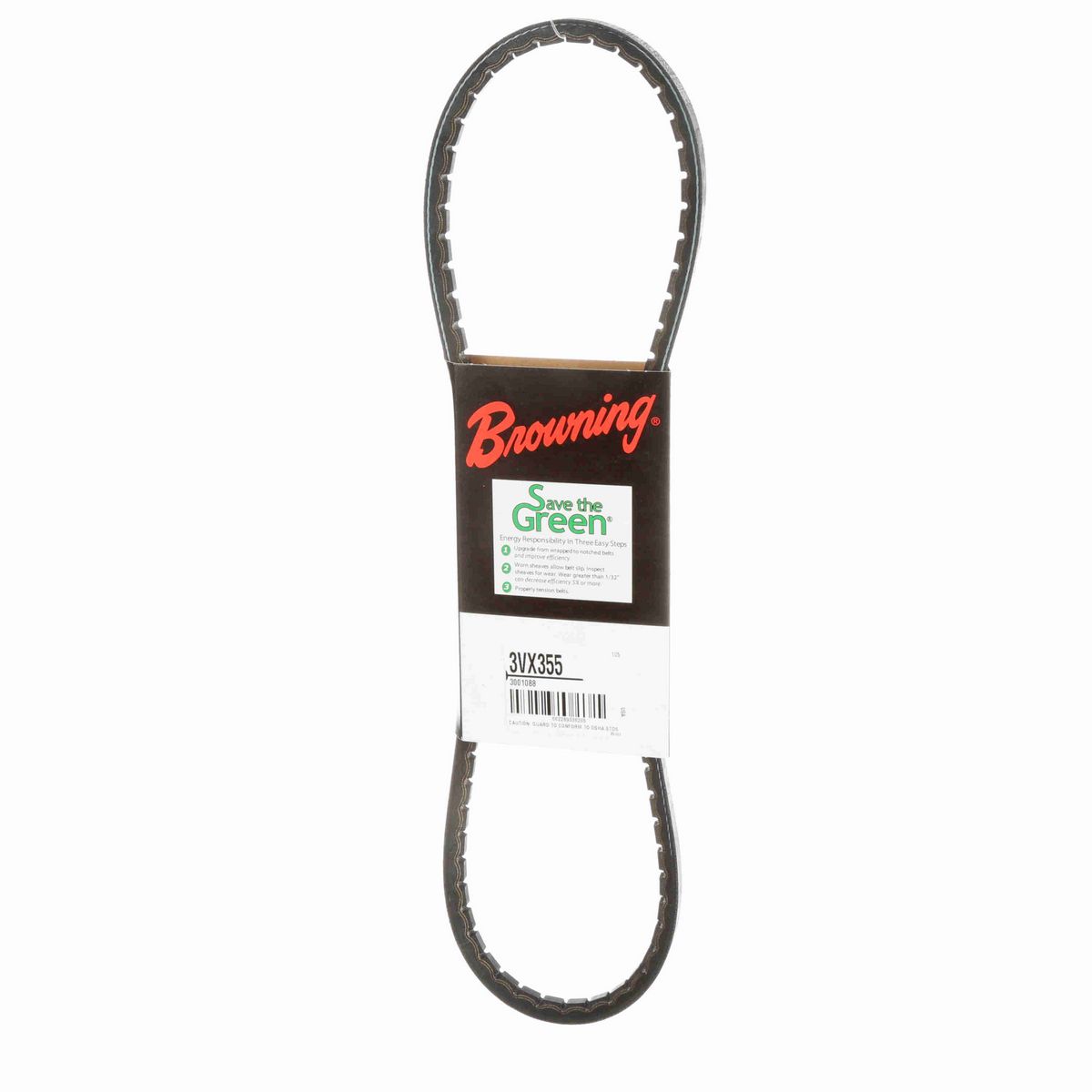 Browning EPDM Notched Belt 98% Efficient - 3VX355