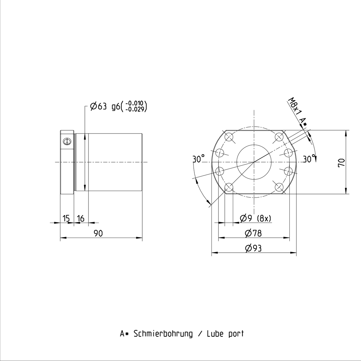 Одинарная гайка с фланцем Bosch Rexroth FEM-E-B 40X10RX6-6 [R150244084]