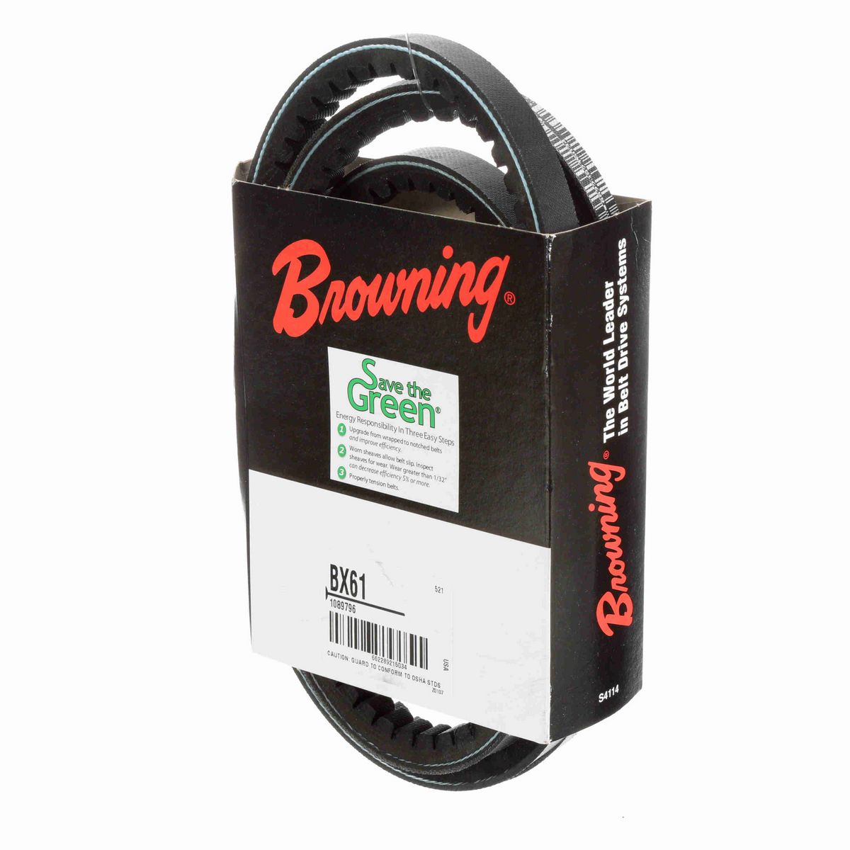 Browning EPDM Notched Belt 98% Efficient - BX61