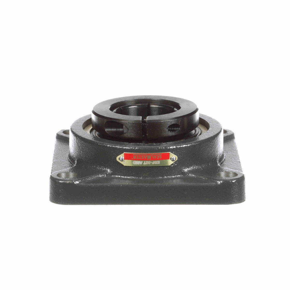 Sealmaster Mounted Cast Iron Four Bolt Flange Ball Bearing - 52100 Bearing Steel, Black Oxided - Concentric Lock - ESF-32T AMD