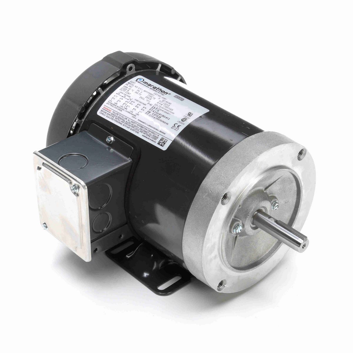 LEESON General Purpose Motor, 0.50 & 0.33 HP, 3 Ph, 60 & 50 Hz, 208-230/460 & 190/380 V, 1800 & 1500 RPM, 56C Frame, TEFC - G581